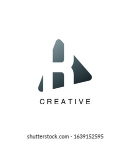 Astract Techno  Letter K Logo, negative space vector design concept with geometric shape.