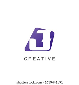 Astract Techno Negative Space Initial Letter J Logo icon vector design
