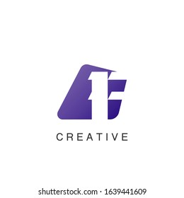 Astract Techno Negative Space Initial Letter F Logo icon vector design