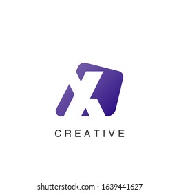 Astract Techno Negative Space Initial Letter X Logo icon vector design
