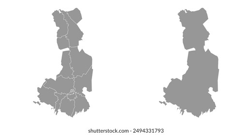 Astrakhan Oblast map, administrative division of Russia. Vector illustration.