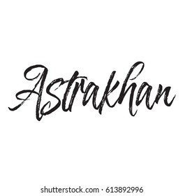 astrakhan, text design. Vector calligraphy. Typography poster. Usable as background.