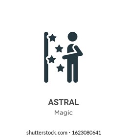 Astral glyph icon vector on white background. Flat vector astral icon symbol sign from modern magic collection for mobile concept and web apps design.