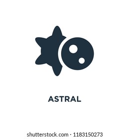 Astral icon. Black filled vector illustration. Astral symbol on white background. Can be used in web and mobile.