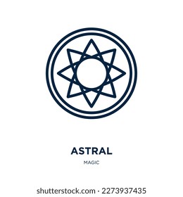 astral icon from magic collection. Thin linear astral, astrology, celestial outline icon isolated on white background. Line vector astral sign, symbol for web and mobile