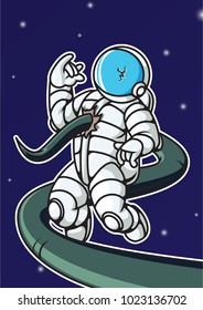 astranaut attacked by alien in outter space