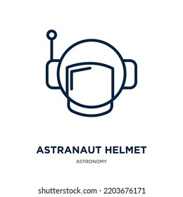 astranaut helmet icon from astronomy collection. Thin linear astranaut helmet, astronomy, space outline icon isolated on white background. Line vector astranaut helmet sign, symbol for web and mobile