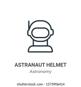 Astranaut helmet outline vector icon. Thin line black astranaut helmet icon, flat vector simple element illustration from editable astronomy concept isolated on white background