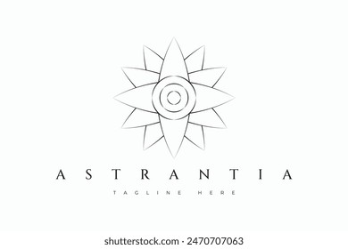Astrantia Flower Logo Floral Sacred Geometry Business Fashion Perfume Bouquet Brand Identity