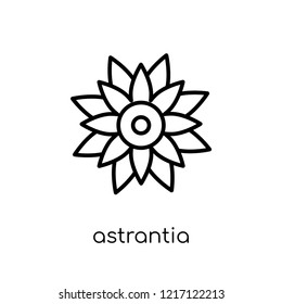 Astrantia icon. Trendy modern flat linear vector Astrantia icon on white background from thin line nature collection, editable outline stroke vector illustration