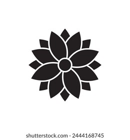 Astrantia icon.vector flat black illustration on white backgorund..eps