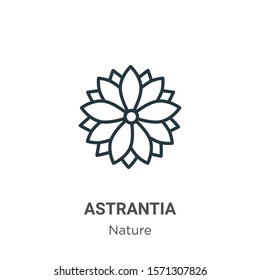 Astrantia outline vector icon. Thin line black astrantia icon, flat vector simple element illustration from editable nature concept isolated on white background