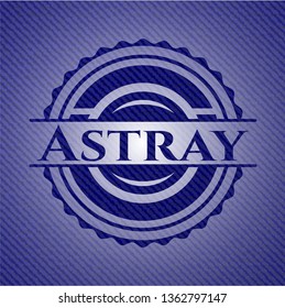 Astray badge with denim background
