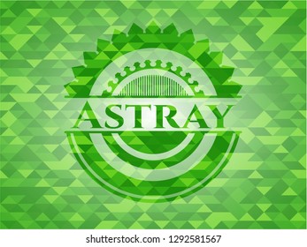 Astray green emblem with mosaic background