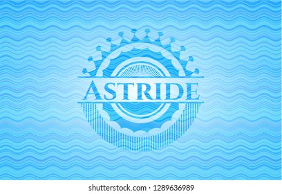 Astride water badge background.