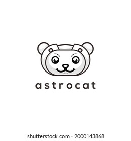 Astro Cat  Cute Logo Design Ilustration 