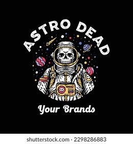 Astro dead tee graphic vector.