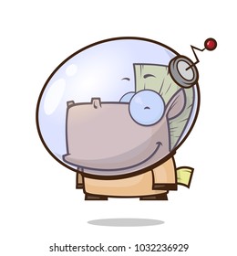 Astro horse. Vector character.