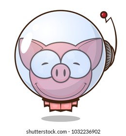 Astro pork. Vector character.