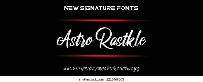 Astro Rastkle Sports minimal tech font letter set. Luxury vector typeface for company. Modern gaming fonts logo design.