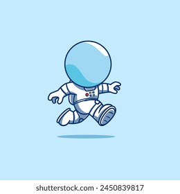 Astro walking in the moon cartoon vector