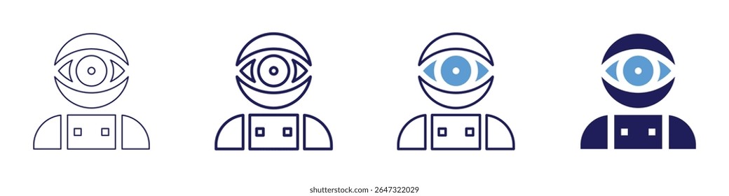 Astrobiology research icon in 4 different styles. Thin Line, Line, Bold Line, Duotone. Duotone style. Editable stroke.