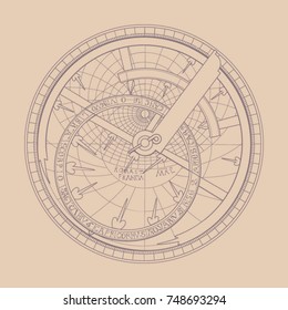 the astrolabe in a contour image