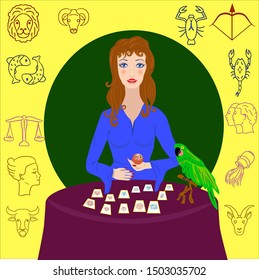 astrologer consults the zodiac signs for horoscope
