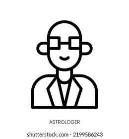 astrologer icon. Line Art Style Design Isolated On White Background