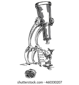 the astrologer looking through a telescope