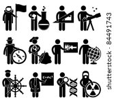 Astrologer Spaceman Chemist Mathematician Astrologer Explorer Archaeologist Seismologist Cartographer Geographer Sailor Professor Forensic Science Nuclear Job Occupation Sign Pictogram Symbol Icon