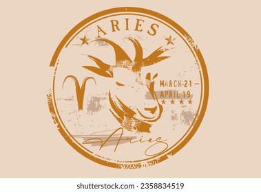 astrologi aries element, Abstract grunge stamp with the aries symbol from the horoscope, Grunge Round zodiac sign aries.