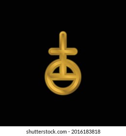 Astrologic Sign gold plated metalic icon or logo vector