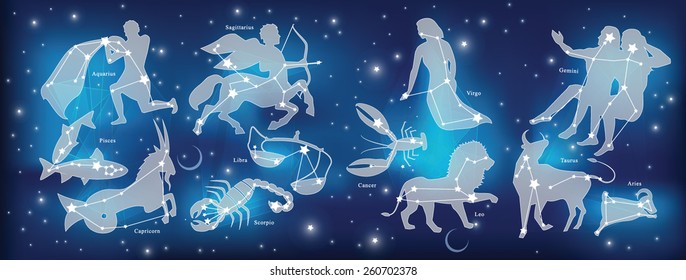 Astrological constellation of the zodiac signs