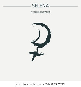 Astrological designations, aspects for astrologer. the meaning of the planets, study of astrology. Vector pictogram elements constellation illustration for ancient alchemy: selena