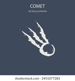 Astrological designations, aspects for astrologer. the meaning of the planets, study of astrology. Vector pictogram elements constellation illustration for ancient alchemy: comet
