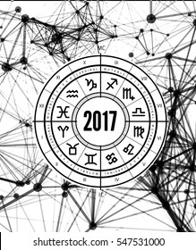 Astrological forecast for 2017 for the signs of the zodiac.Vector illustration on white background