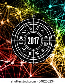 Astrological forecast for 2017 for the signs of the zodiac.Vector illustration on white background