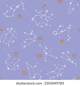 Astrological horoscope starry night pattern