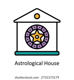 Astrological House Vector Filled Outline icons. EPS 10 File