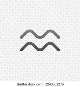 Astrological sign. Aquarius simple icon. On grid background