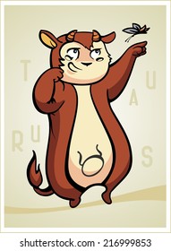 Astrological sign, baby birth taurus, vector illustration