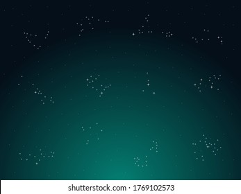 astrological sign background. Zodiac constellations on sky night background. Graphic illustrations of horoscope stars.