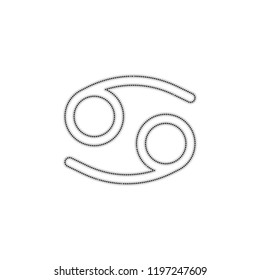 Astrological sign. Cancer simple icon. Dotted outline silhouette with shadow on white background