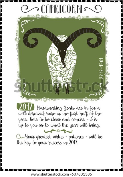 Astrological Sign Capricorn Goat Horoscope Forecast Stock - 