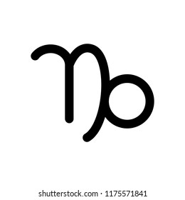 Astrological sign. Capricorn simple icon. Black on white background