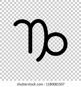 Astrological sign. Capricorn simple icon. On transparent background.