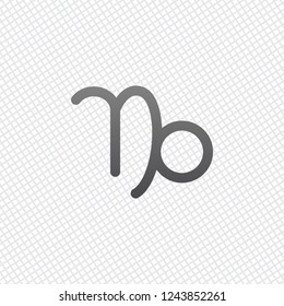 Astrological sign. Capricorn simple icon. On grid background