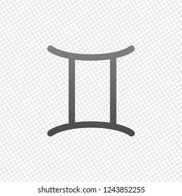 Astrological sign. Gemini simple icon. On grid background
