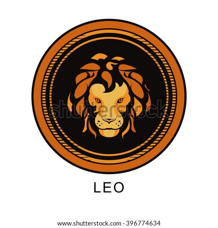 the astrological sign of Leo, in a circular shape isolated
